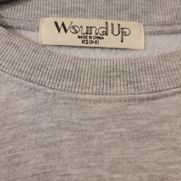 Wound Up Gray Crewneck Sweater - Fun Statement Design - Picture 2 of 3